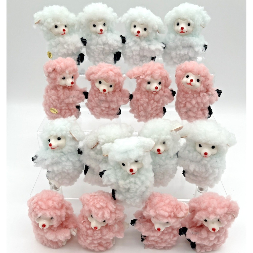 Vintage Hugger Gripper Pencil Topper Clip-on Lamb Plush Lot of 17 Animal NOS